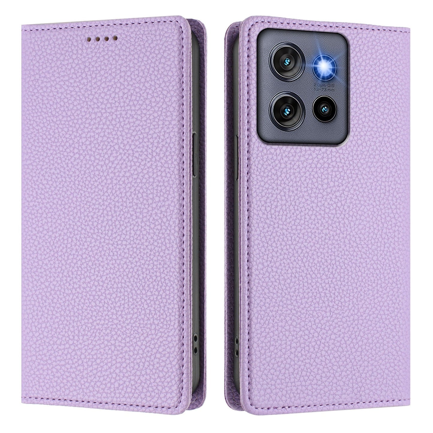 For Motorola Edge 50 Neo 5G Wallet Case RFID Blocking Litchi Texture Leather Mobile Cover - Light Purple