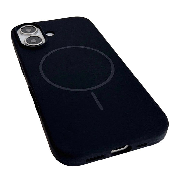 For iPhone 16 Plus Case Compatible with MagSafe Silicone Phone Back Cover - Black