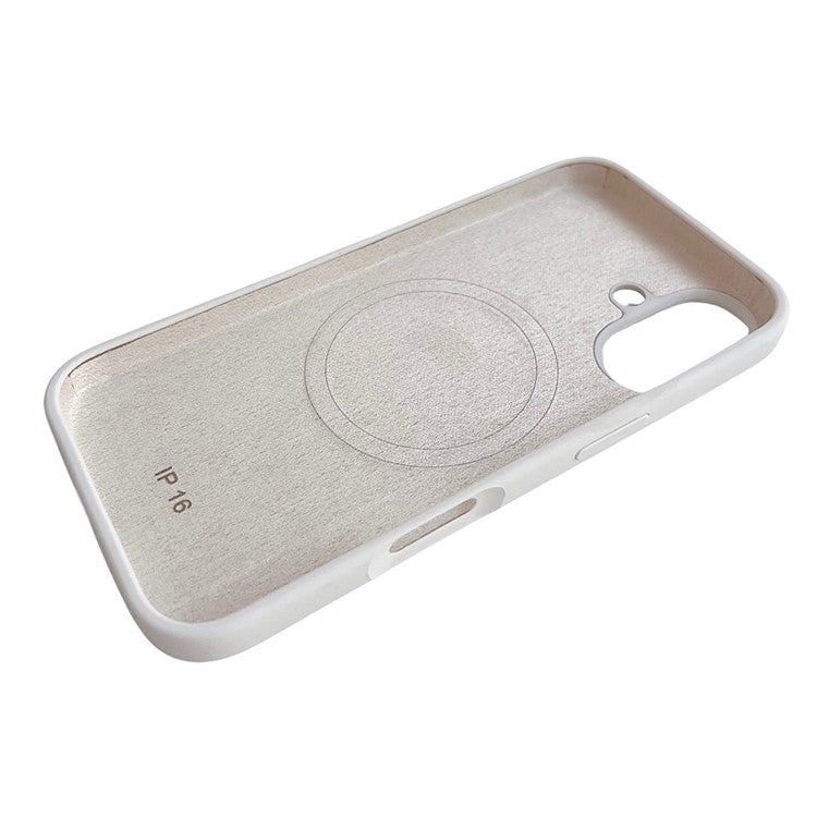 For iPhone 16 Plus Case Compatible with MagSafe Silicone Phone Back Cover - White