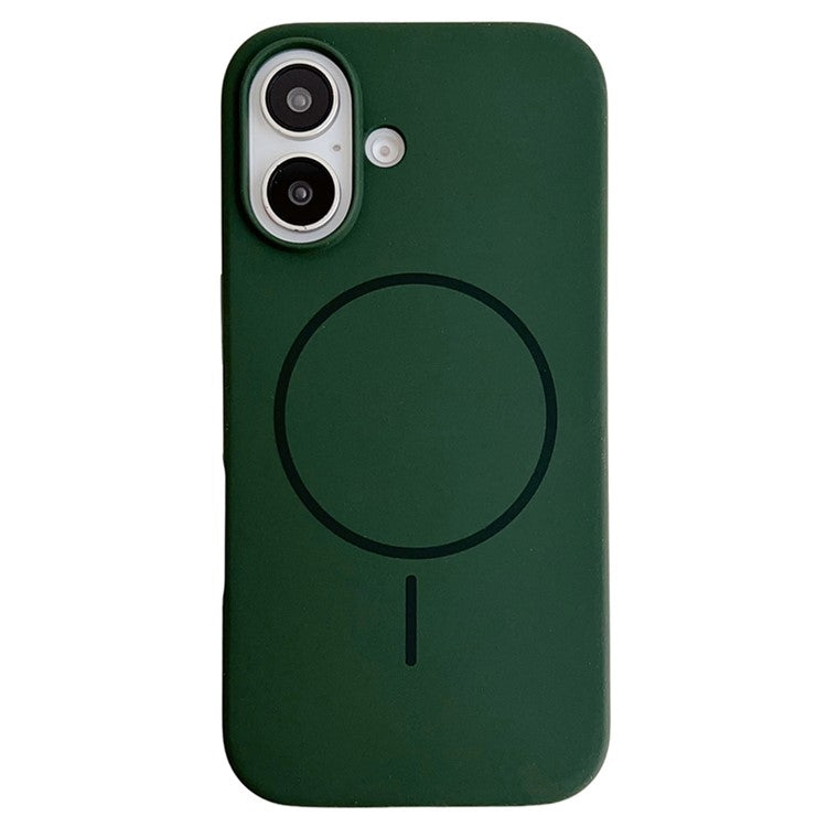 For iPhone 16 Case Compatible with MagSafe Silicone Phone Back Cover - Green