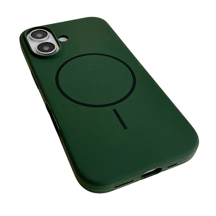 For iPhone 16 Case Compatible with MagSafe Silicone Phone Back Cover - Green