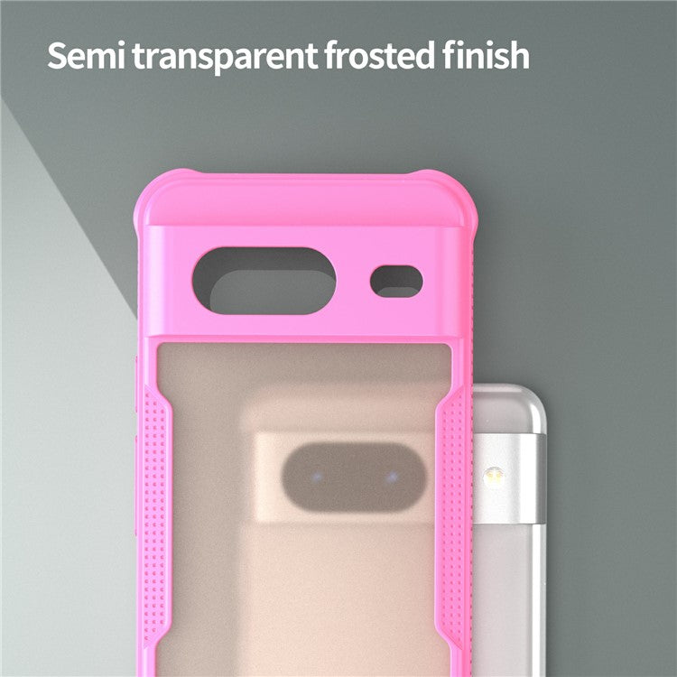 For Google Pixel 8 Case PC+TPU Frosted Phone Back Cover - Pink