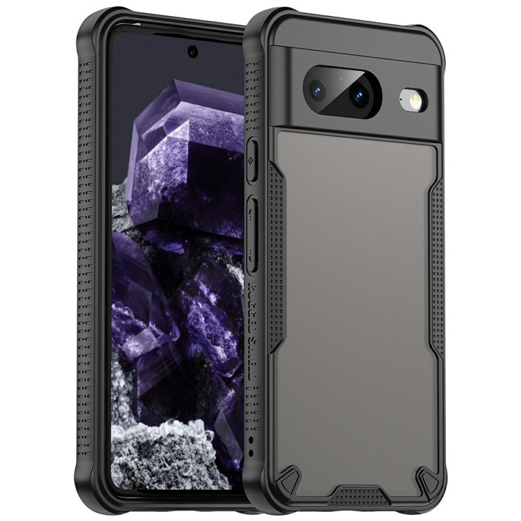 For Google Pixel 8 Case PC+TPU Frosted Phone Back Cover - Black