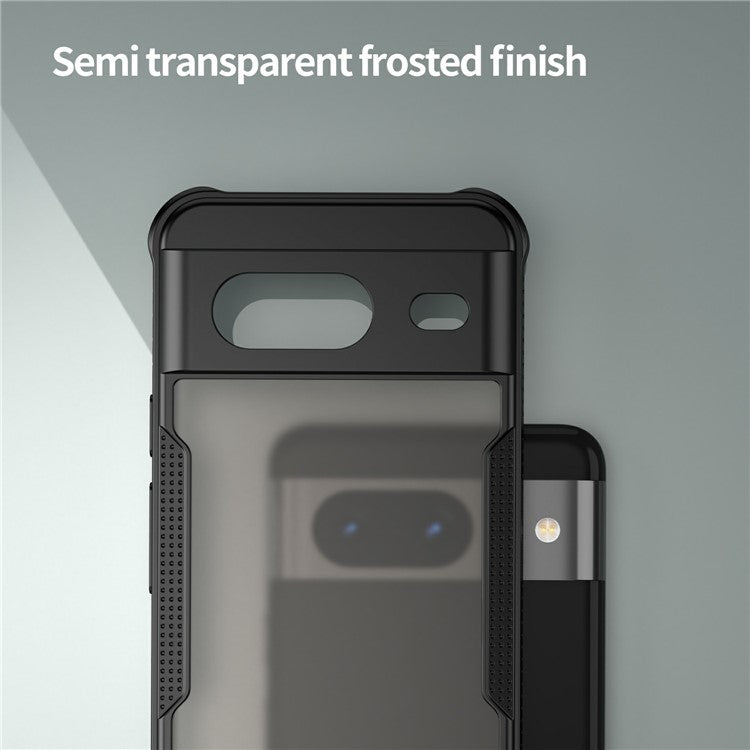 For Google Pixel 8 Case PC+TPU Frosted Phone Back Cover - Black
