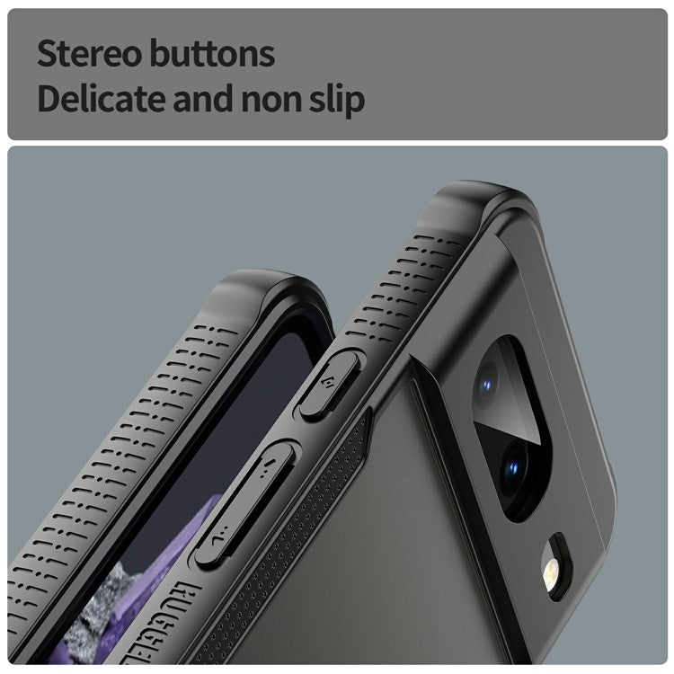 For Google Pixel 8 Case PC+TPU Frosted Phone Back Cover - Black