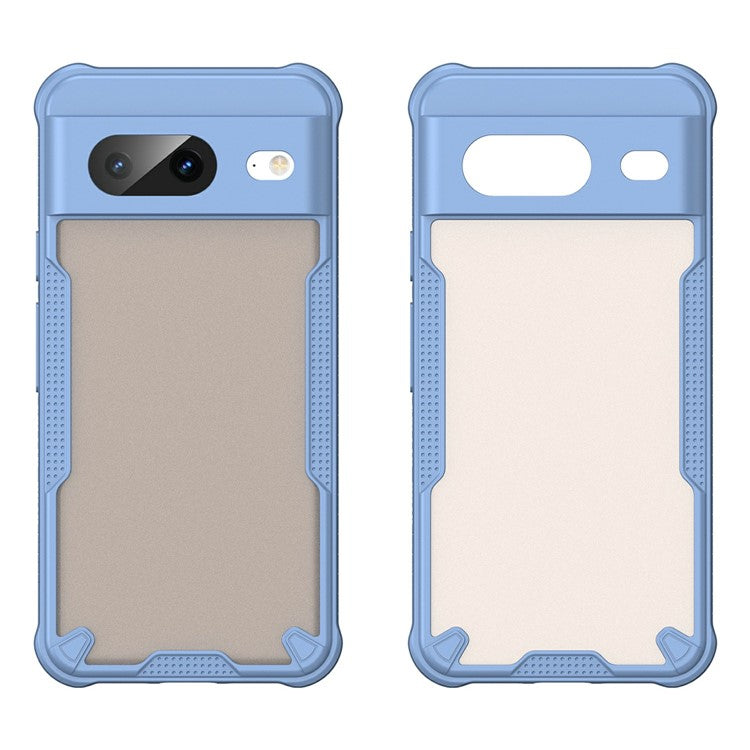 For Google Pixel 8 Case PC+TPU Frosted Phone Back Cover - Blue