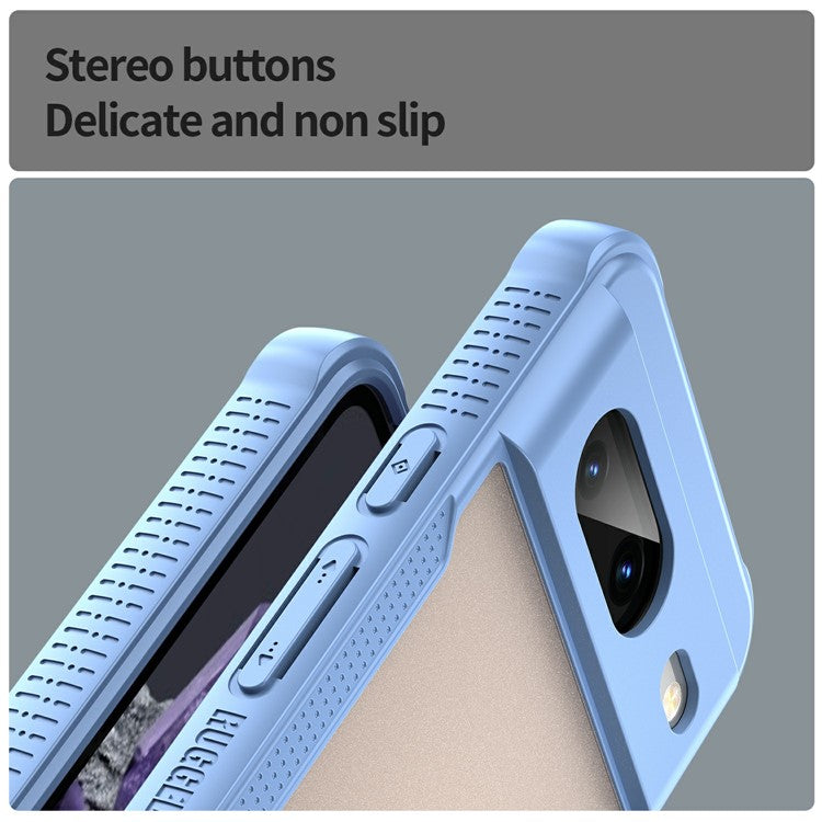 For Google Pixel 8 Case PC+TPU Frosted Phone Back Cover - Blue