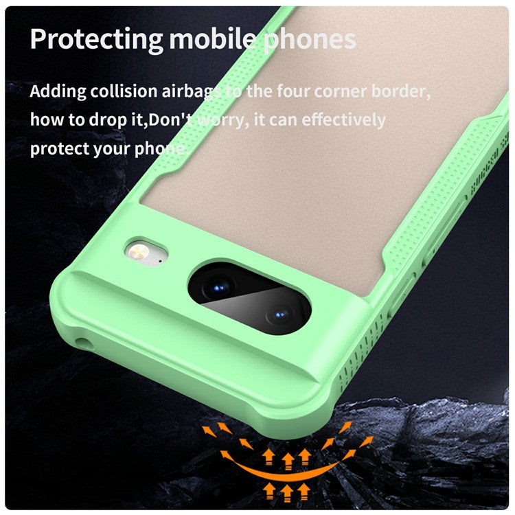 For Google Pixel 8 Case PC+TPU Frosted Phone Back Cover - Green