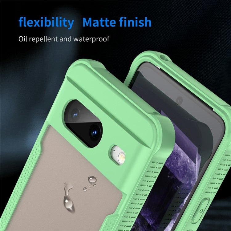 For Google Pixel 8 Case PC+TPU Frosted Phone Back Cover - Green