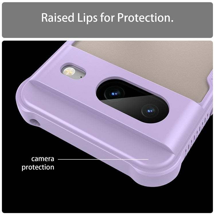 For Google Pixel 8 Case PC+TPU Frosted Phone Back Cover - Purple