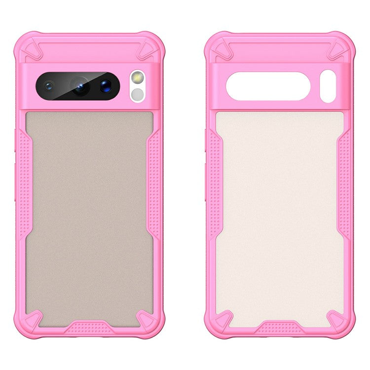 For Google Pixel 8 Pro Case PC+TPU Frosted Phone Back Cover - Pink