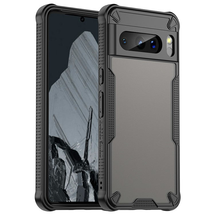 For Google Pixel 8 Pro Case PC+TPU Frosted Phone Back Cover - Black