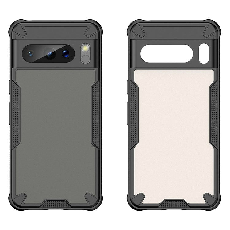 For Google Pixel 8 Pro Case PC+TPU Frosted Phone Back Cover - Black