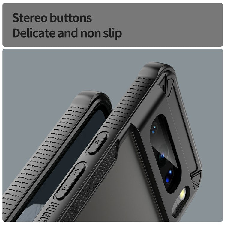 For Google Pixel 8 Pro Case PC+TPU Frosted Phone Back Cover - Black