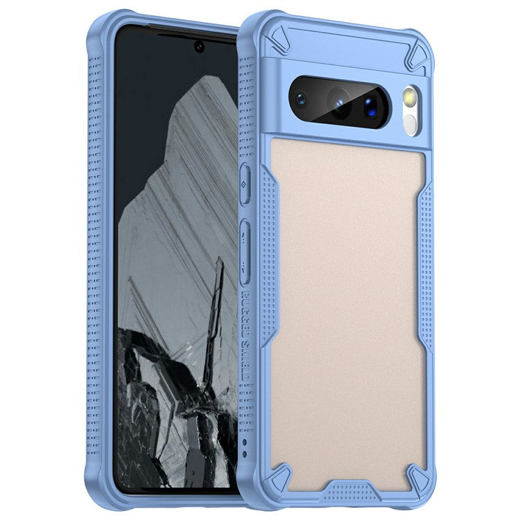 For Google Pixel 8 Pro Case PC+TPU Frosted Phone Back Cover - Blue
