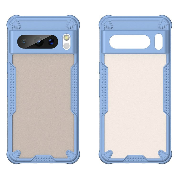 For Google Pixel 8 Pro Case PC+TPU Frosted Phone Back Cover - Blue