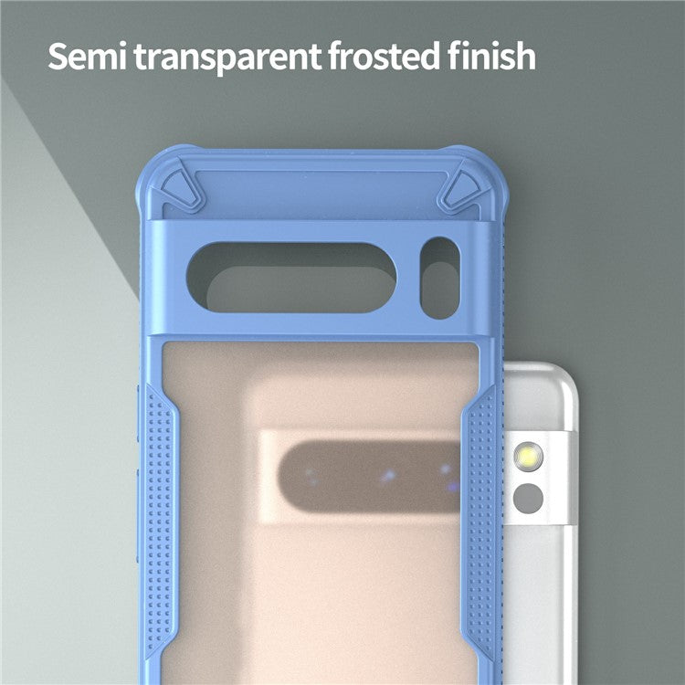 For Google Pixel 8 Pro Case PC+TPU Frosted Phone Back Cover - Blue