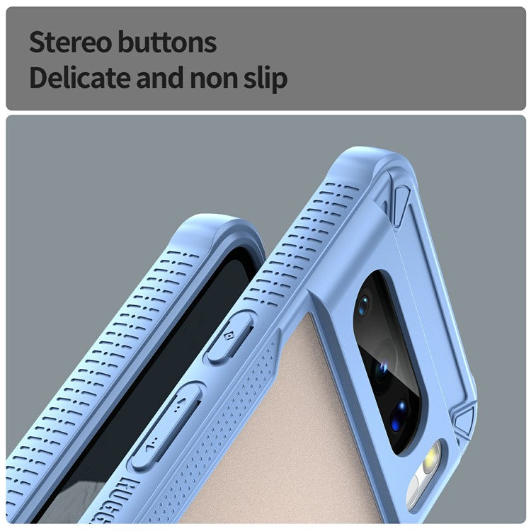 For Google Pixel 8 Pro Case PC+TPU Frosted Phone Back Cover - Blue