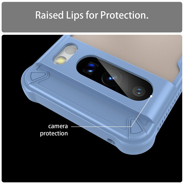 For Google Pixel 8 Pro Case PC+TPU Frosted Phone Back Cover - Blue