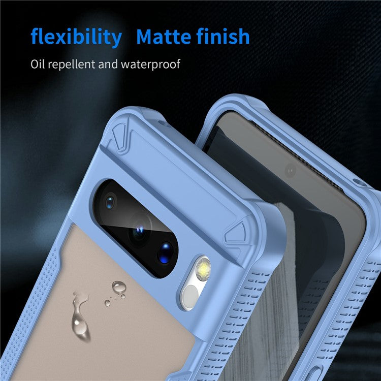 For Google Pixel 8 Pro Case PC+TPU Frosted Phone Back Cover - Blue