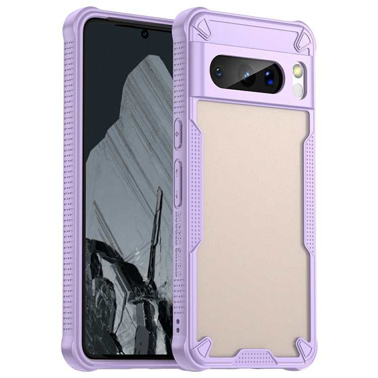 For Google Pixel 8 Pro Case PC+TPU Frosted Phone Back Cover - Purple