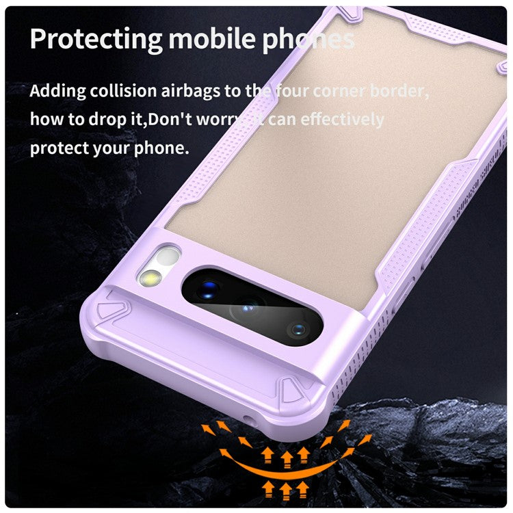 For Google Pixel 8 Pro Case PC+TPU Frosted Phone Back Cover - Purple