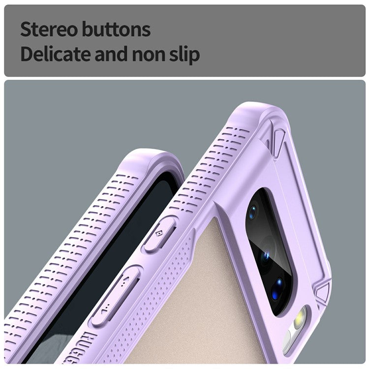 For Google Pixel 8 Pro Case PC+TPU Frosted Phone Back Cover - Purple