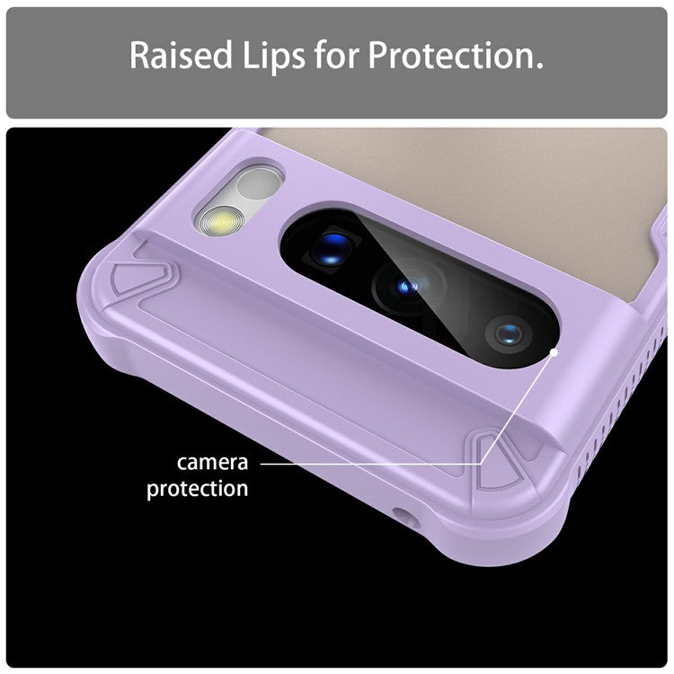 For Google Pixel 8 Pro Case PC+TPU Frosted Phone Back Cover - Purple