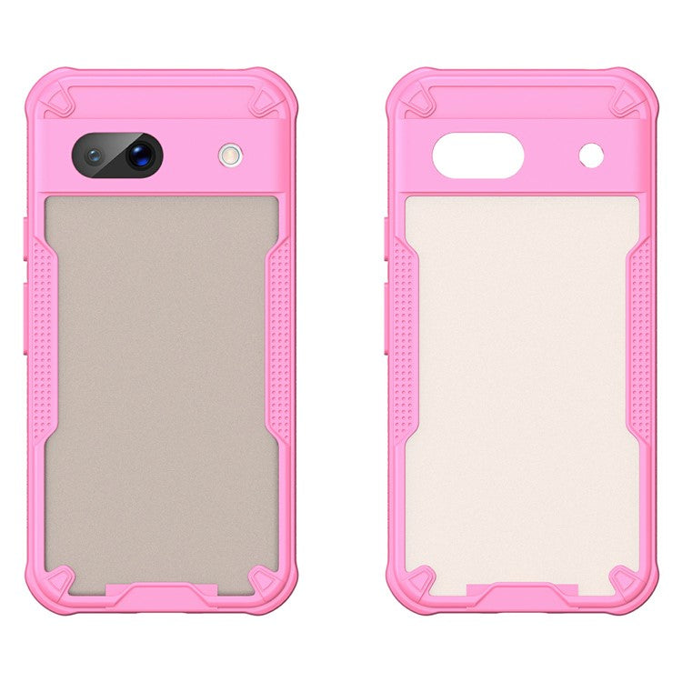 For Google Pixel 8a Case PC+TPU Frosted Phone Back Cover - Pink