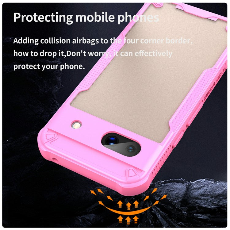 For Google Pixel 8a Case PC+TPU Frosted Phone Back Cover - Pink