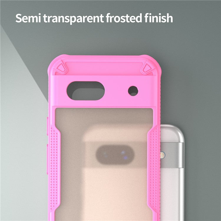 For Google Pixel 8a Case PC+TPU Frosted Phone Back Cover - Pink