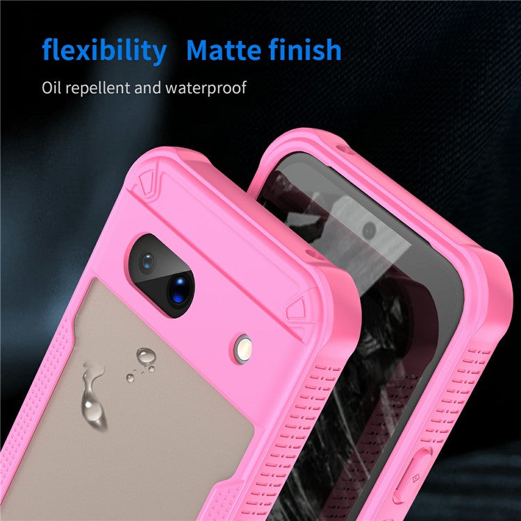 For Google Pixel 8a Case PC+TPU Frosted Phone Back Cover - Pink