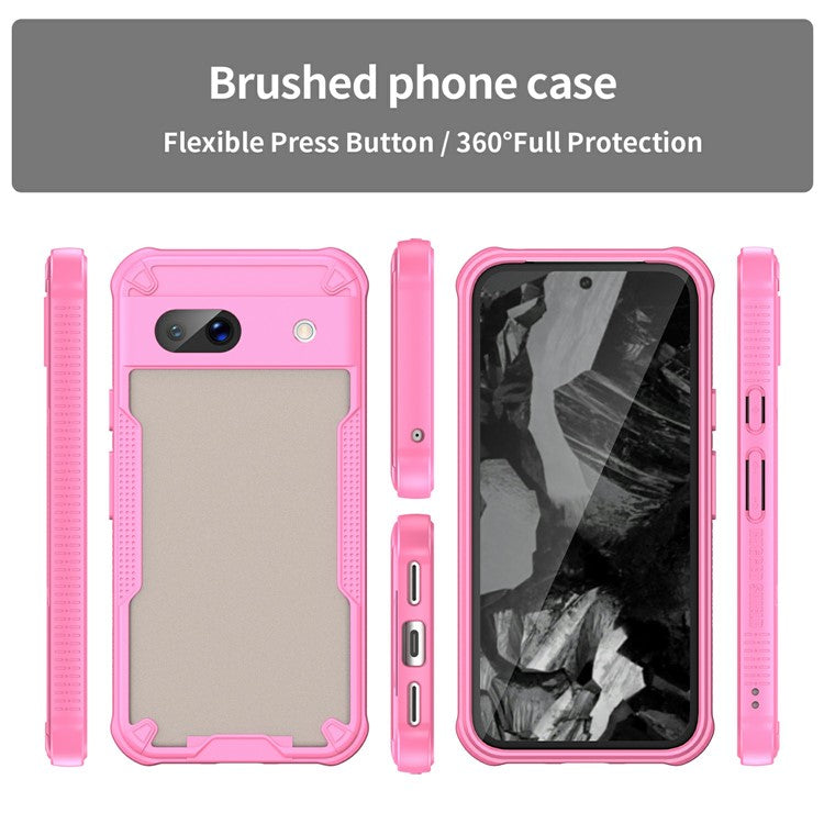 For Google Pixel 8a Case PC+TPU Frosted Phone Back Cover - Pink