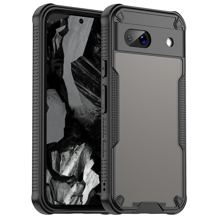 For Google Pixel 8a Case PC+TPU Frosted Phone Back Cover - Black