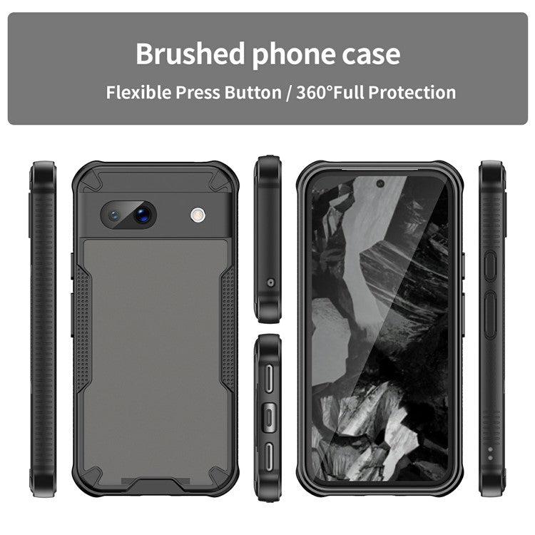 For Google Pixel 8a Case PC+TPU Frosted Phone Back Cover - Black