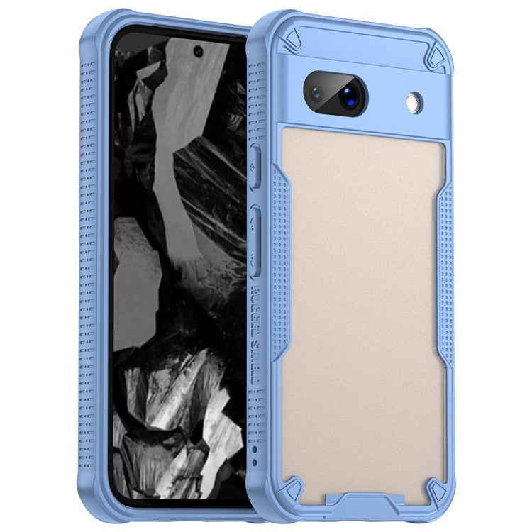 For Google Pixel 8a Case PC+TPU Frosted Phone Back Cover - Blue