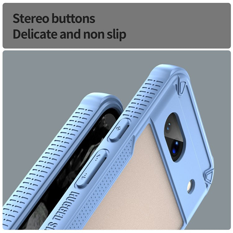 For Google Pixel 8a Case PC+TPU Frosted Phone Back Cover - Blue