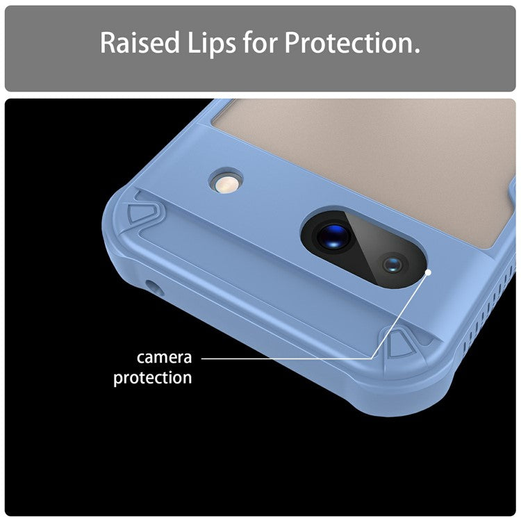 For Google Pixel 8a Case PC+TPU Frosted Phone Back Cover - Blue