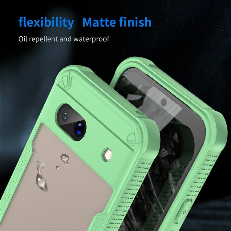 For Google Pixel 8a Case PC+TPU Frosted Phone Back Cover - Green