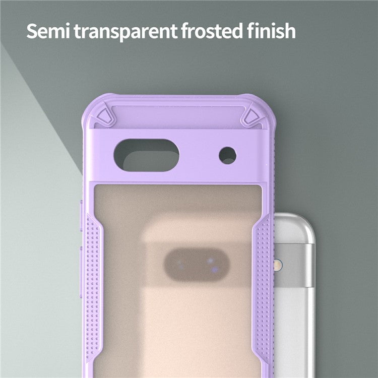 For Google Pixel 8a Case PC+TPU Frosted Phone Back Cover - Purple