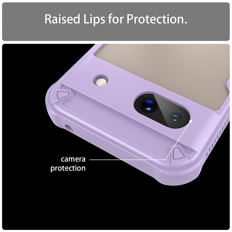 For Google Pixel 8a Case PC+TPU Frosted Phone Back Cover - Purple