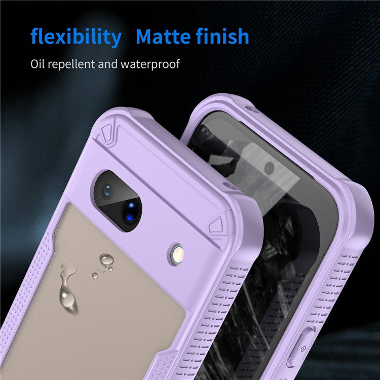 For Google Pixel 8a Case PC+TPU Frosted Phone Back Cover - Purple