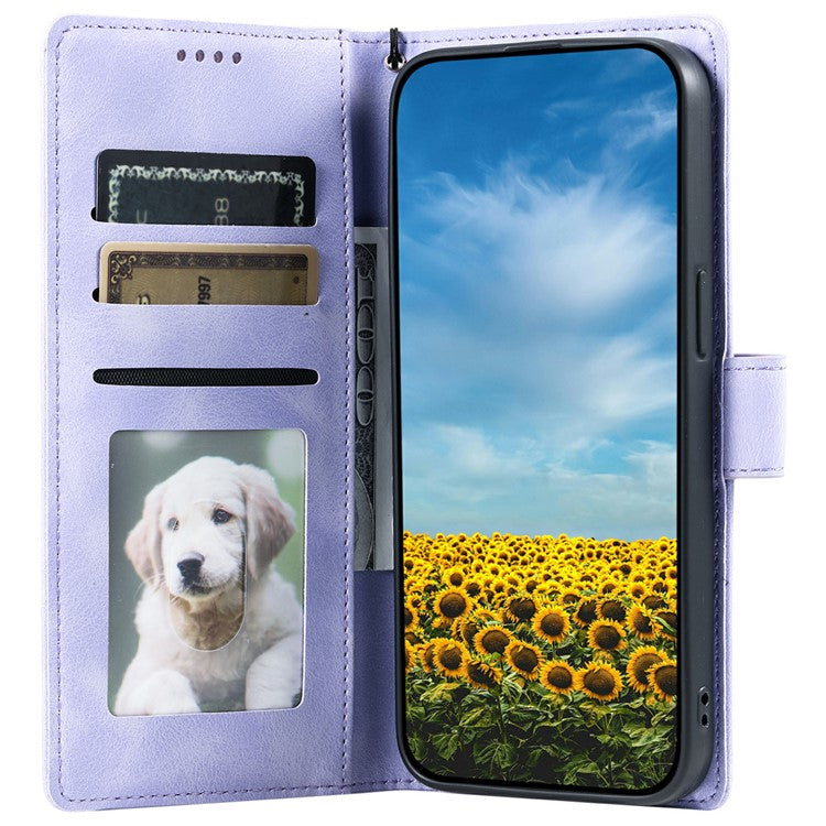 Style 018 For Google Pixel 8a Case Imprinted Totem Skin Feel Wallet Leather Phone Cover - Purple