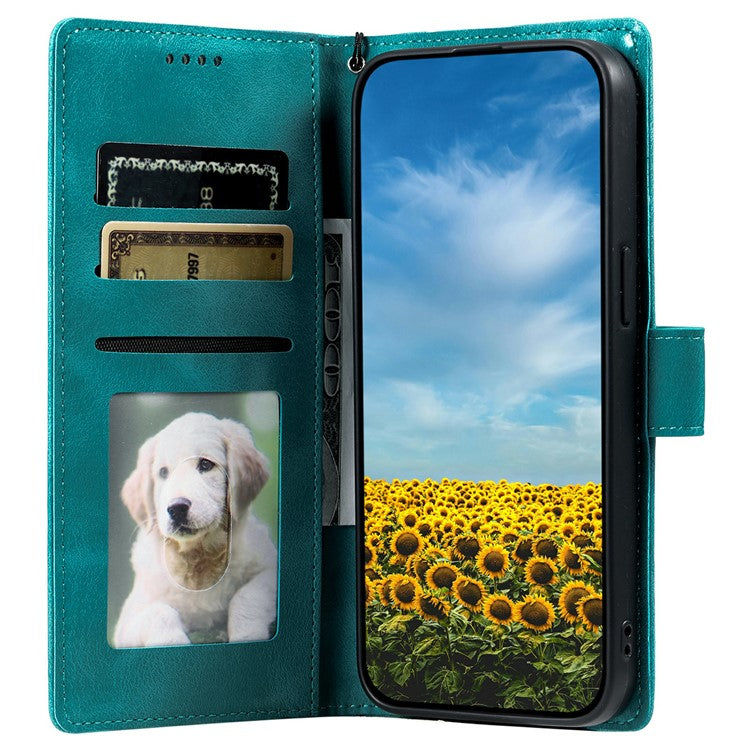 Style 018 For Google Pixel 9 Pro  /  Pixel 9 Case Imprinted Totem Skin Feel Wallet Leather Phone Cover - Mint Green