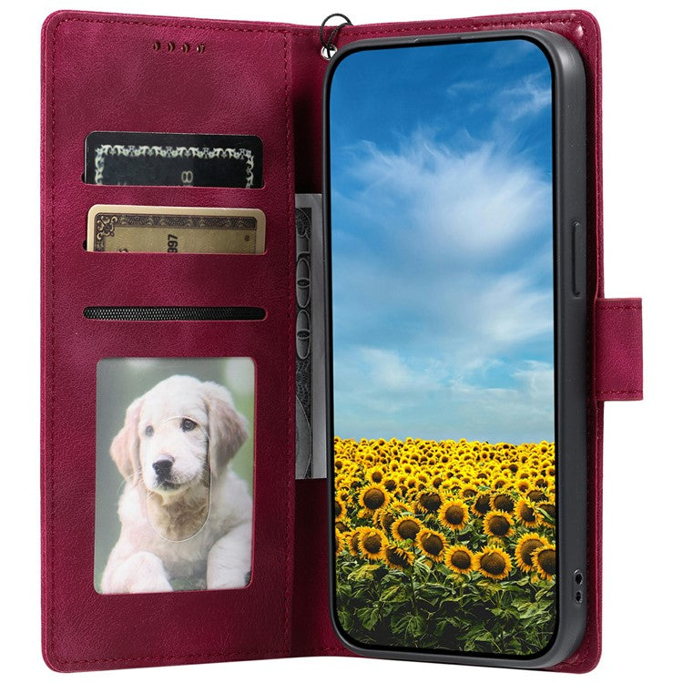 Style 018 For Google Pixel 9 Pro XL Case Imprinted Totem Skin Feel Wallet Leather Phone Cover - Rose