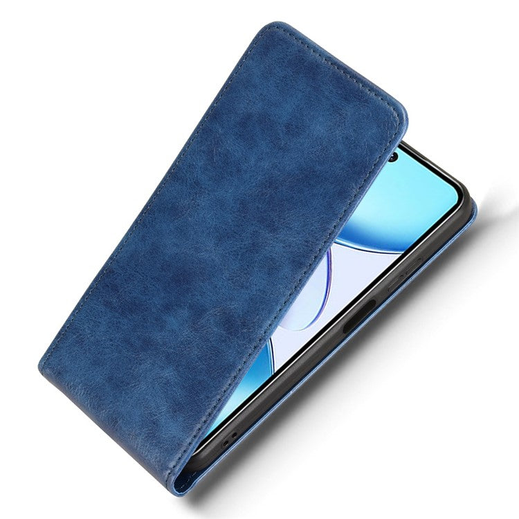 For Infinix Hot 50i 4G X6531 / Smart 9 4G X6532 Case with Card Slot Magnetic Vertical Flip Leather Phone Cover - Dark Blue