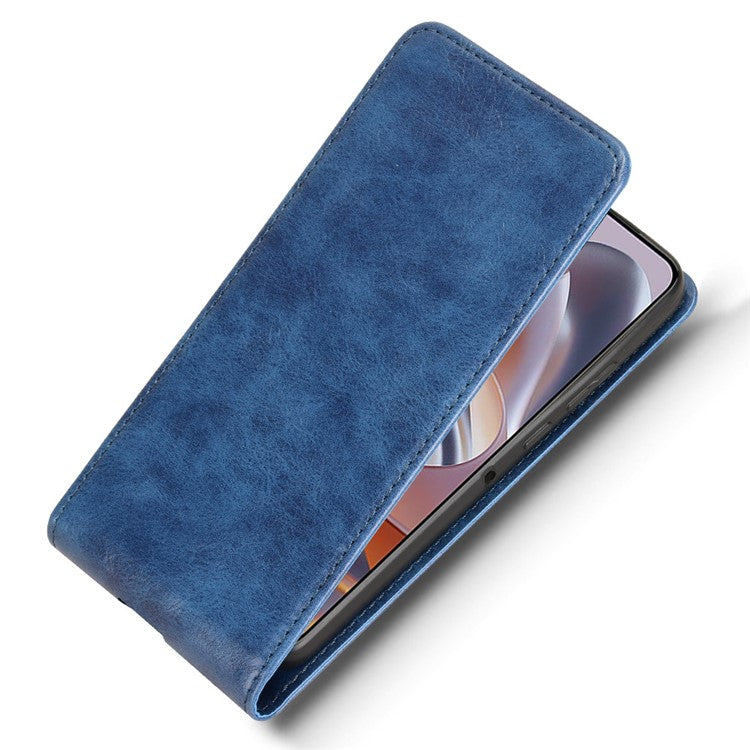 Phone Case For Motorola ThinkPhone 25 5G  /  Moto S50 5G  /  Edge 50 Neo 5G with Card Slot Magnetic Vertical Flip Leather Cover - Dark Blue