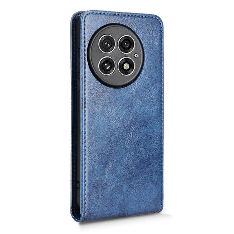 For OnePlus 13 Case with Card Slot Magnetic Vertical Flip Leather Phone Cover - Dark Blue