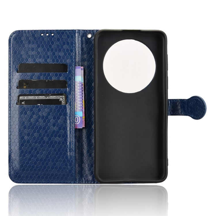 For Huawei Mate 70 Pro+ / 70 Pro Wallet Case Dot Pattern Imprint PU Leather Phone Cover - Dark Blue