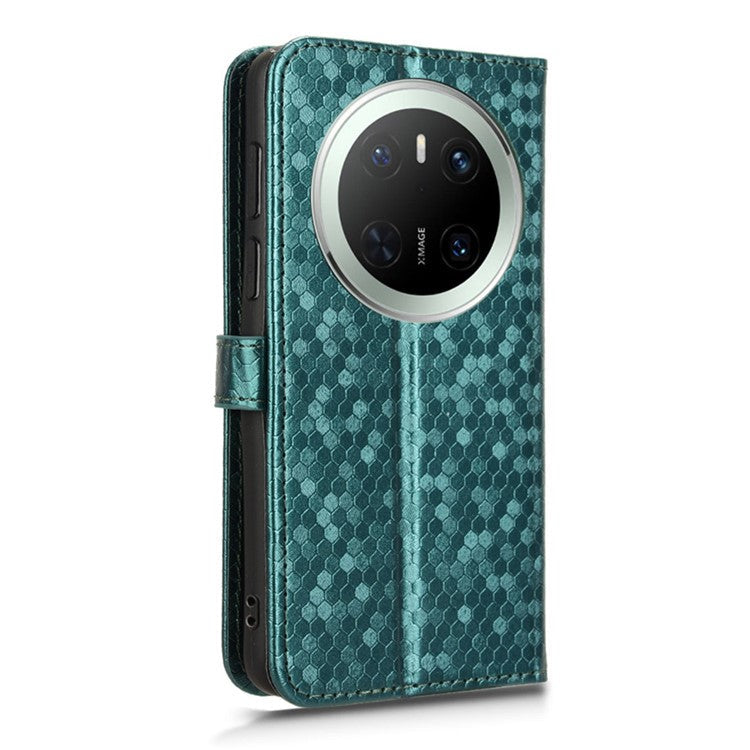 For Huawei Mate 70 Wallet Case Dot Pattern Imprint PU Leather Phone Cover - Green